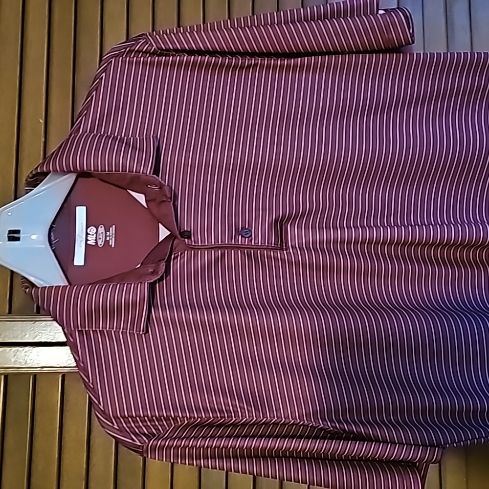 NWoT Greg Norman Collection  ML75 Play Dry Fine Stripe Polo Shirt - Picture 4 of 8